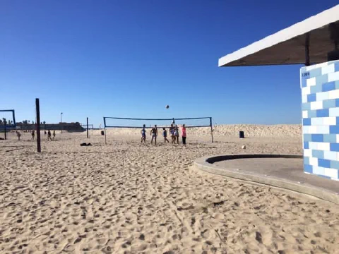 Find the bathrooms — the courts are just north of here